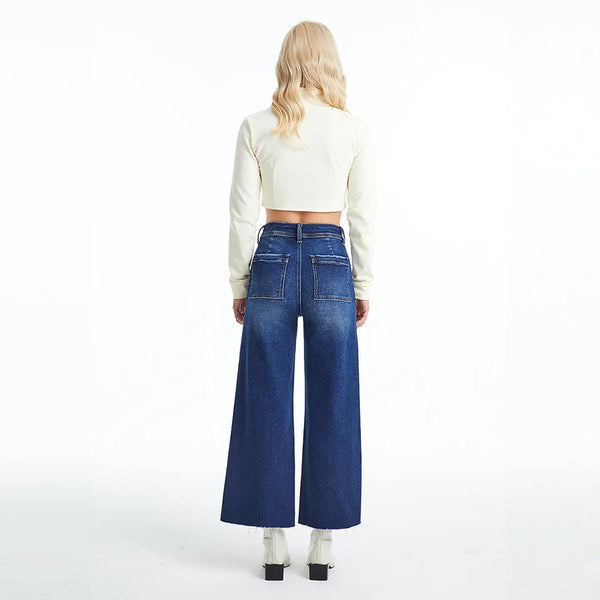 fletcher high rise wide leg jeans | dark wash