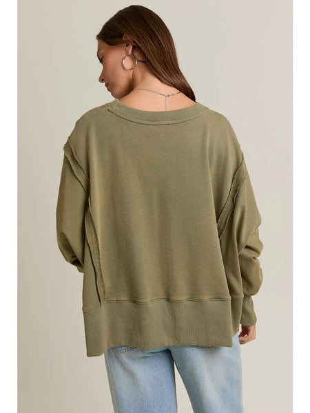 cool girl comfort cropped sweatshirt | olive