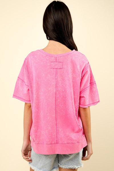 giving it my all washed top | pink