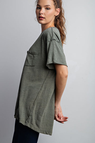 new in town mineral wash tee | olive