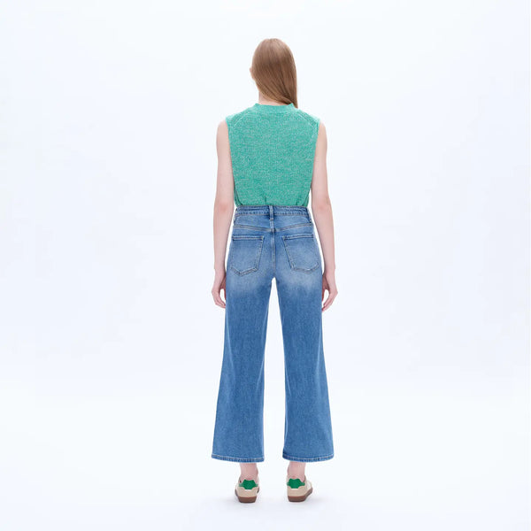 kathleen high rise wide leg jeans | medium wash