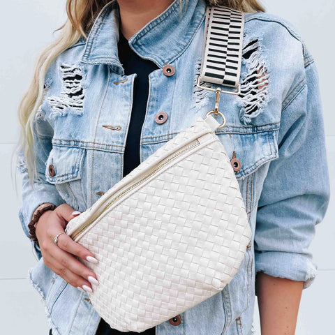 westlyn woven bum bag | cream