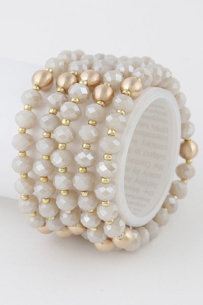 set/five glass bead bracelets!