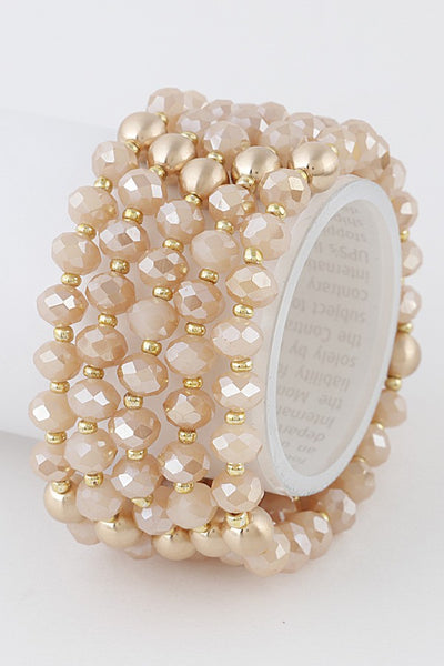 set/five glass bead bracelets!