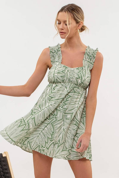 balmy summers ruched mini dress | green