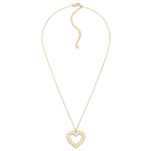 studded glitter heart pendant | gold