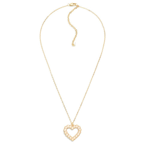 studded glitter heart pendant | gold