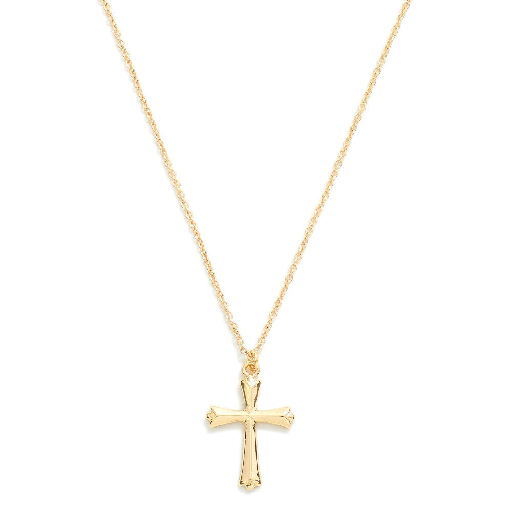 cross pendant necklace | gold