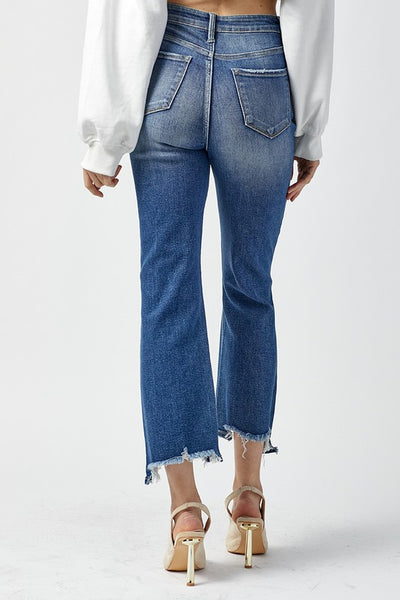 tessa high-rise cropped flare jeans | dark wash