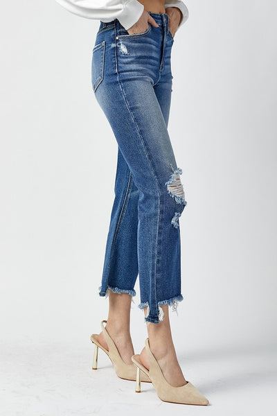 tessa high-rise cropped flare jeans | dark wash