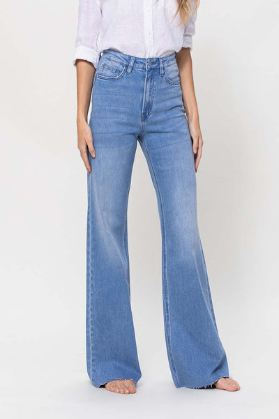 olivia high-rise wide leg jeans | light wash