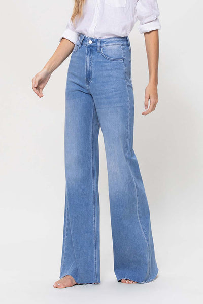 olivia high-rise wide leg jeans | light wash