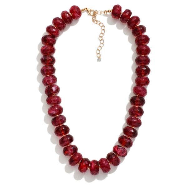 marbled acetate faceted bead necklace!
