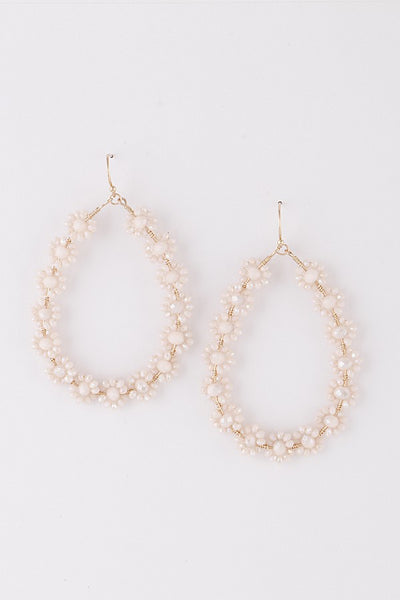 beaded teardrop earrings | mini flowers
