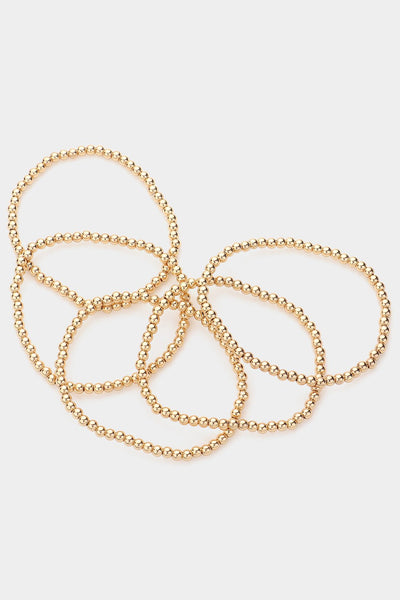 metal ball stackable bracelets | gold