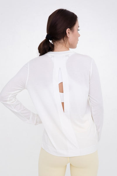 peekaboo back active top | ivory