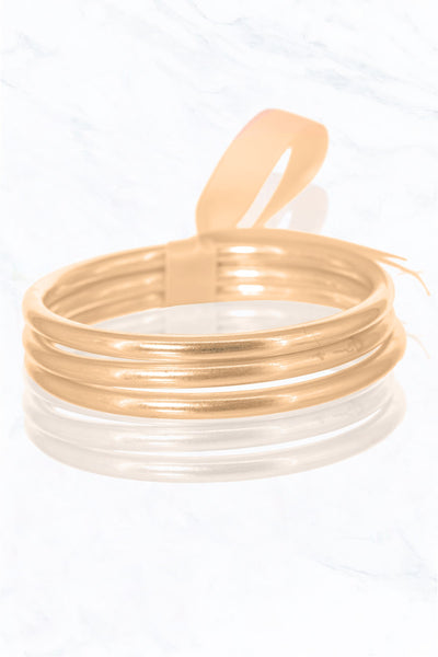 set of 3 worn metal bangles!