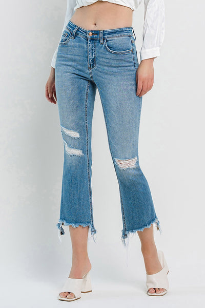 brea mid rise crop flare jeans | bletilla