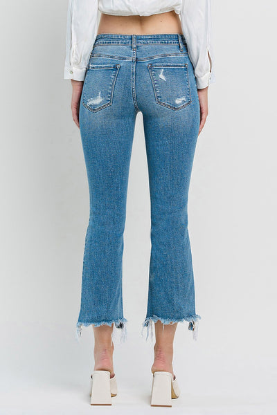brea mid rise crop flare jeans | bletilla