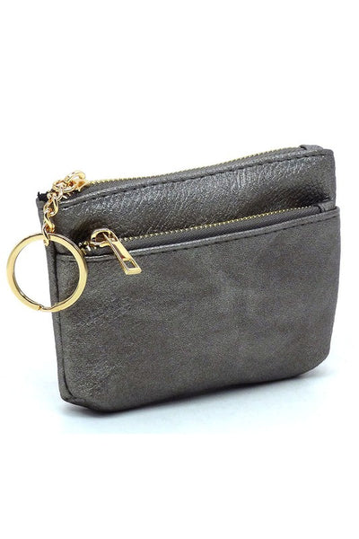 coin purse keychain | pewter