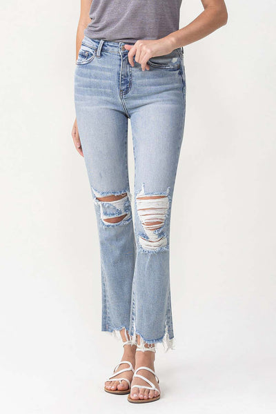 colin high rise crop flare jeans | handy