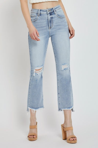 axel high-rise crop flare jeans | light wash