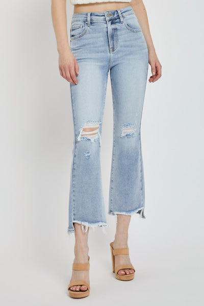 axel high-rise crop flare jeans | light wash