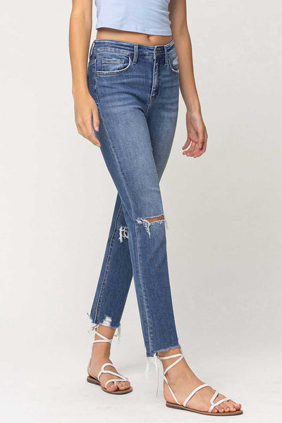 sutton high rise ankle slim straight jeans | holly