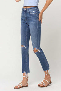 sutton high rise ankle slim straight jeans | holly