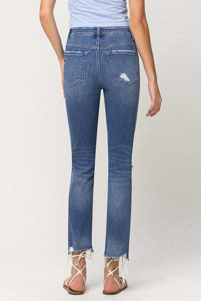 sutton high rise ankle slim straight jeans | holly