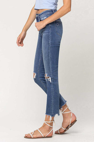 sutton high rise ankle slim straight jeans | holly