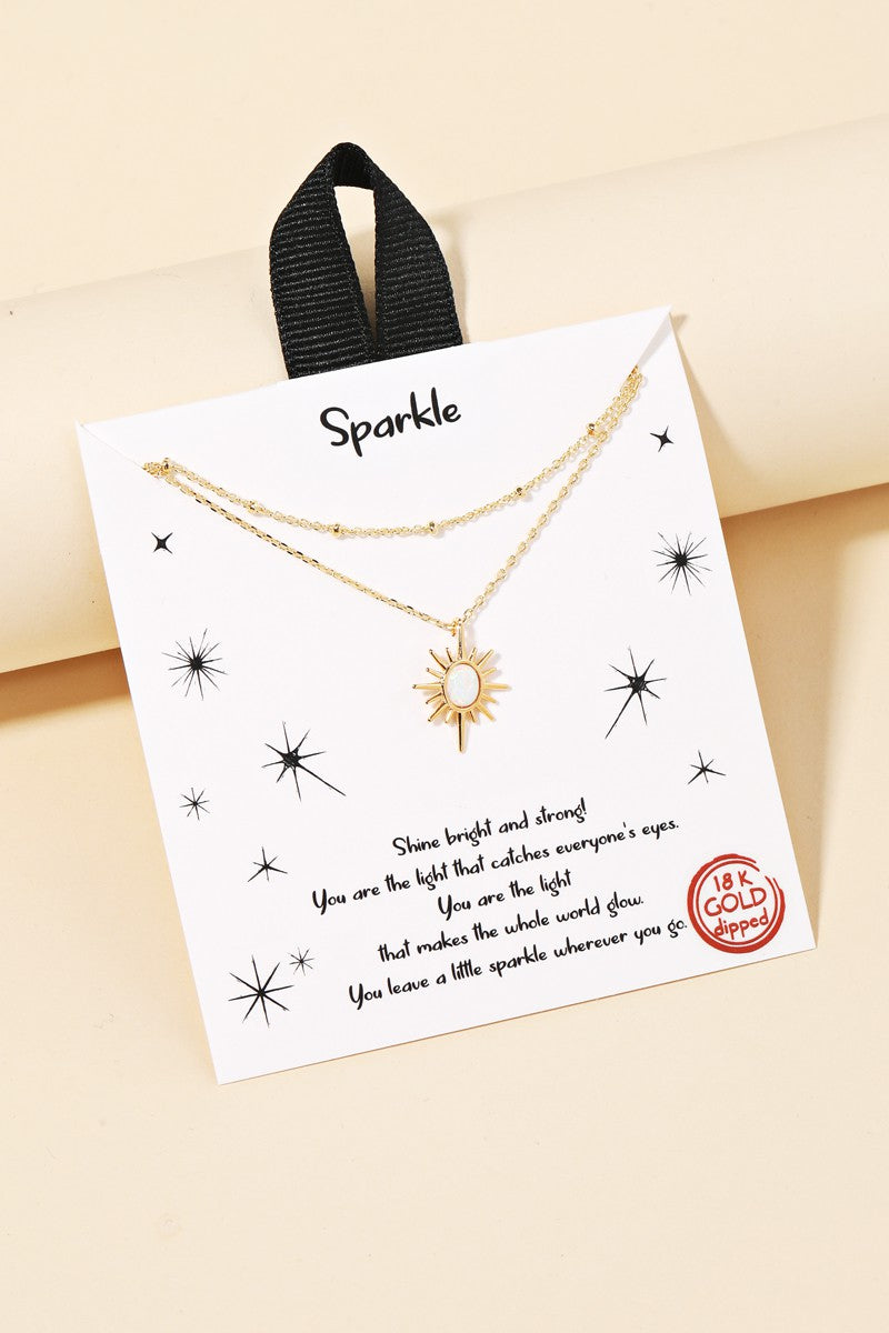 message card necklace | sparkle