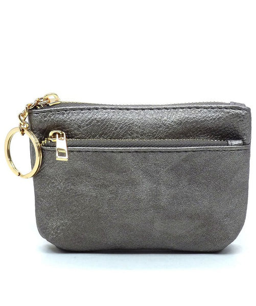 coin purse keychain | pewter