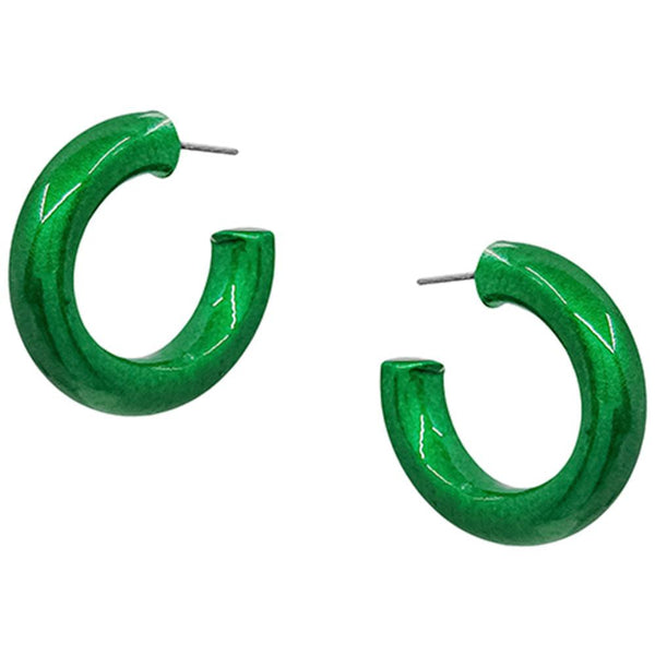 metallic sparkle open hoops | small