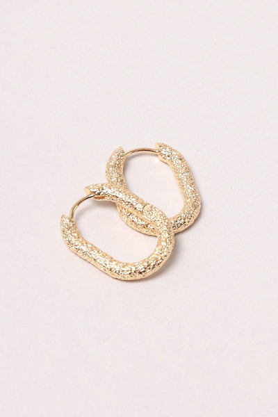 14k gold dipped textured huggie | medium