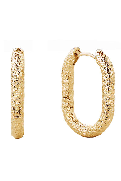 14k gold dipped textured huggie | medium