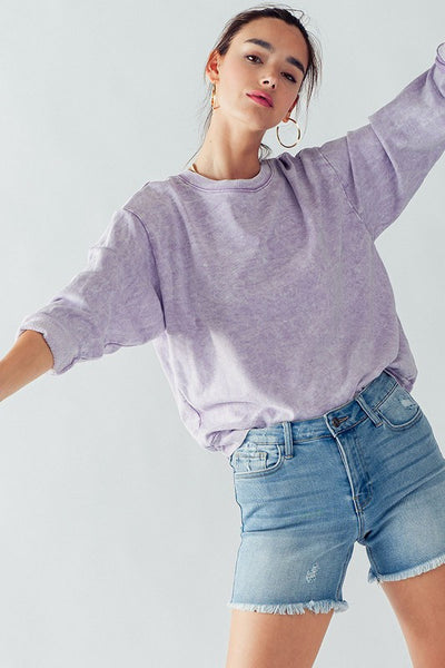 sure felt right vintage wash pullover | lavender