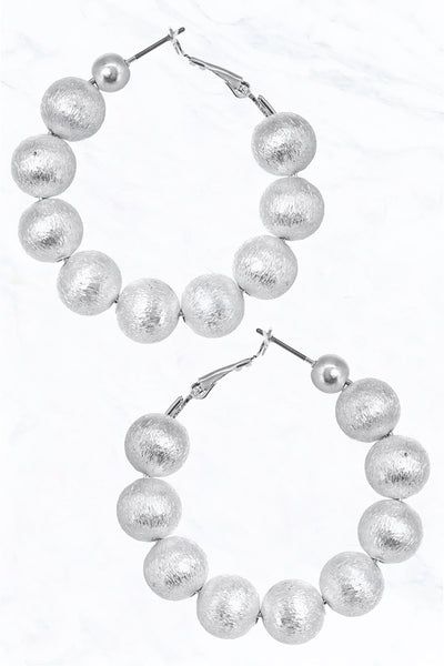 big metal ball hoop earrings!