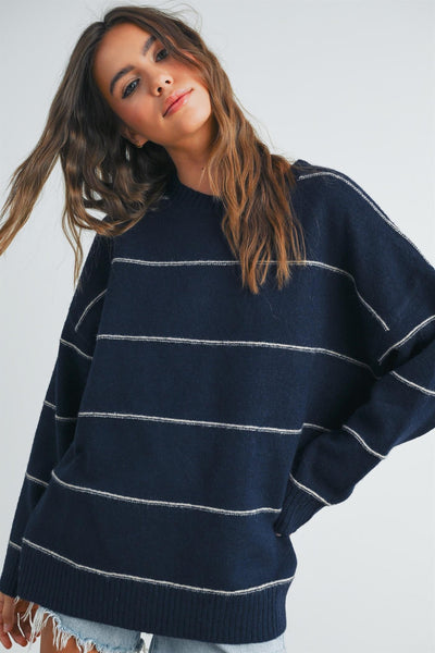 thought you'd notice striped sweater | navy