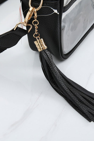 clear crossbody bag | black