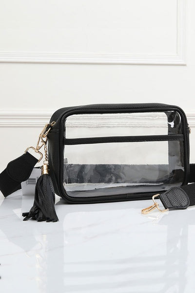 clear crossbody bag | black