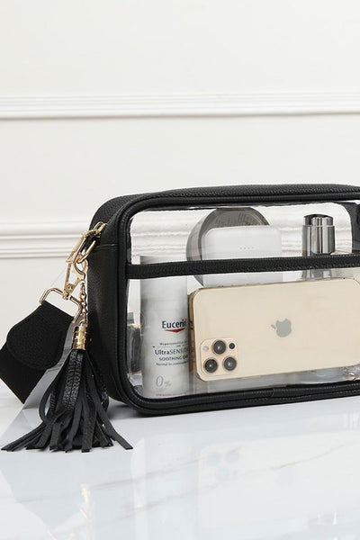 clear crossbody bag | black