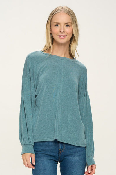 in my element french terry top | hunter green