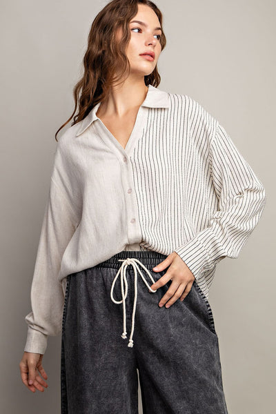 something different striped button down | natural