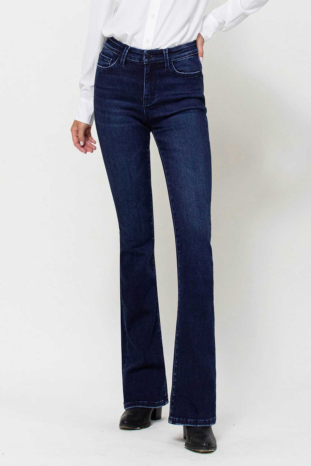 lunden high rise super soft mini flare jeans | come closer