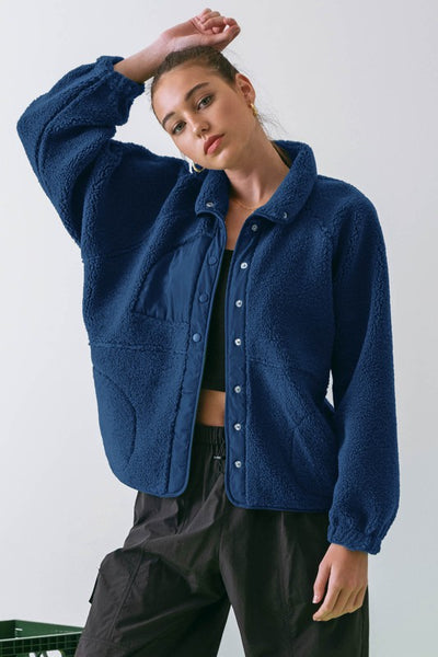 let's get lost fleece jacket | royal blue
