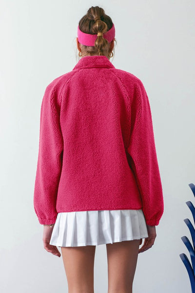 let's get lost fleece jacket | fuchsia