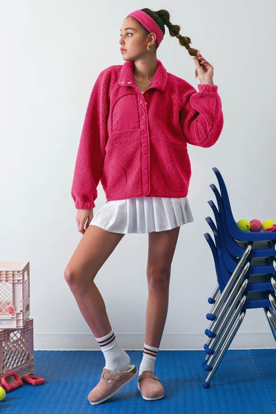let's get lost fleece jacket | fuchsia