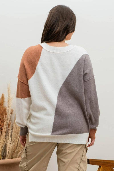 meet me there colorblock sweater, plus | sienna