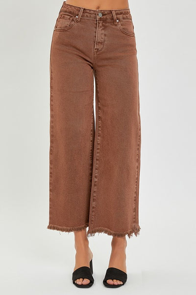 roddie high rise tummy control wide leg jeans | espresso